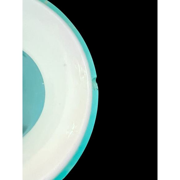 Antique Uranium Harrach Bohemian Hand Enameled Vase-Teal-Aqua-Turquoise-Glass - Picture 10 of 10